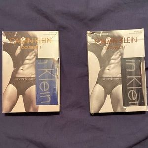 2 Pairs Men Men’s Calvin Klein Focused Fit Hip Brief Brand New Blue Black XL